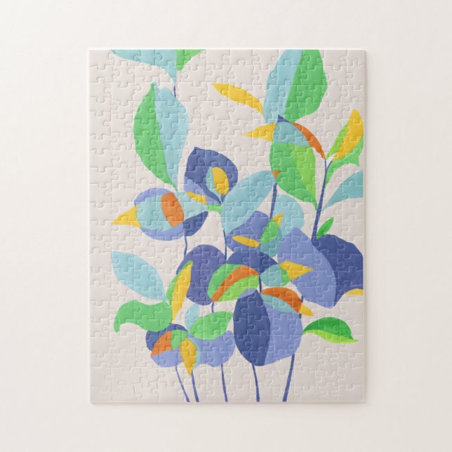 Puzzle Art botanique abstrait aquarelle unique (Vertical)