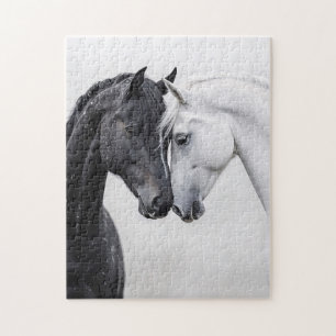 Puzzle Art Cheval Stallion Noir et Blanc