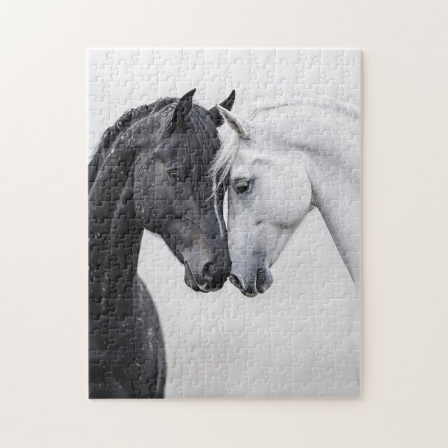 Puzzle Art Cheval Stallion Noir et Blanc (Vertical)