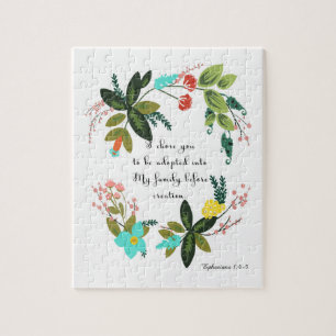 Puzzle Art chrétien de citation - 1:4 d'Ephesians - 5