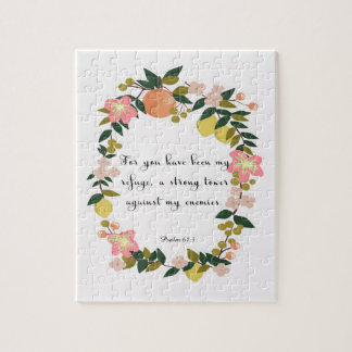 Puzzle Art chrétien de citation - 61:3 de psaume