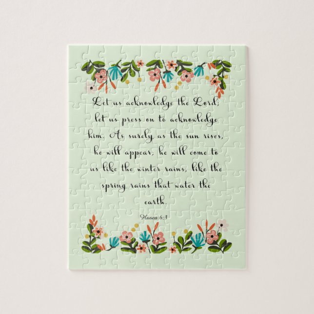 Puzzle Art chrétien de citation - 6:3 de Hosea (Vertical)