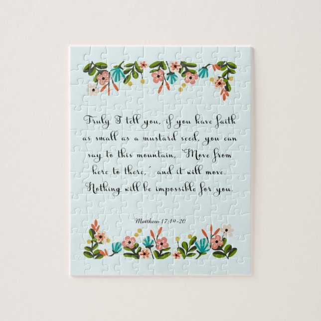 Puzzle Art chrétien frais - 17h19 de Matthew - 20 (Vertical)