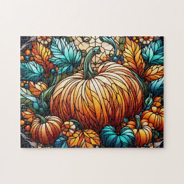 Puzzle Art Citrouille en verre tendu (Horizontal)