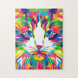 Puzzle Art coloré esthétique Cat Pictures Cat Art Abstra