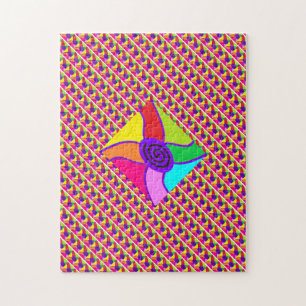 Puzzle Art dans des couleurs mélangées éclatantes et moti