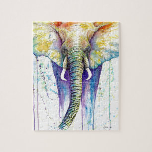 Puzzle Art d'aquarelle d'éléphant