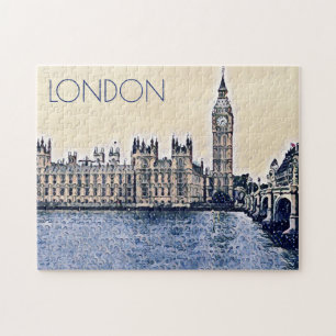 Puzzle Art de Big Ben London Watercolor