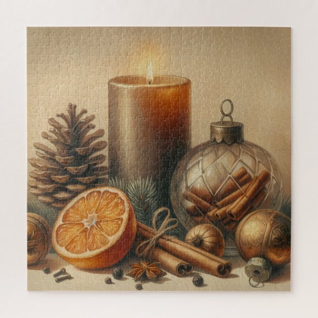 Puzzle art de bougie de Noël (Vertical)