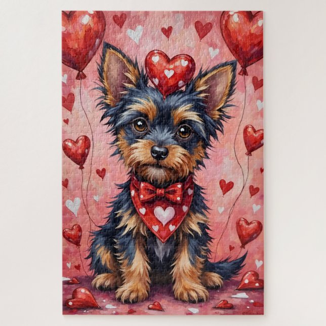 Puzzle Art de chien Affenpinscher Saint-Valentin avec des (Vertical)