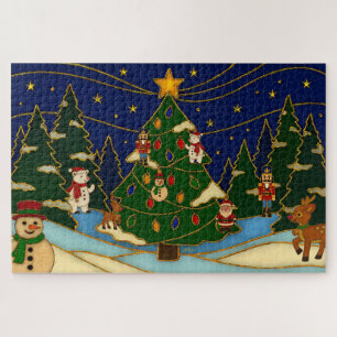 Puzzle Art de cloisonné Forêt fantaisiste Noël classique 