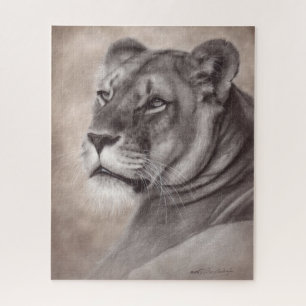 Puzzle Art de faune de lionne peinte à la main