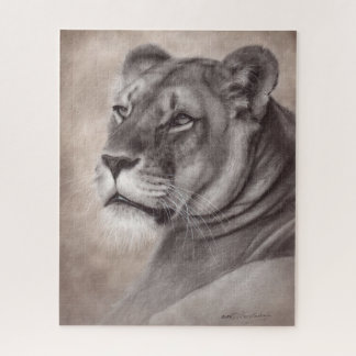 Puzzle Art de faune de lionne peinte à la main
