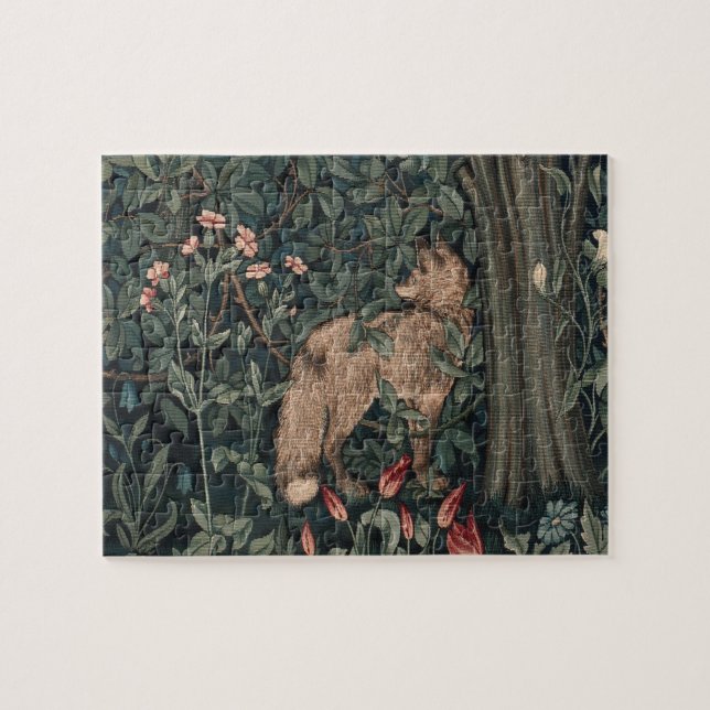 Puzzle Art de faune de renard de verdure de William Morri (Horizontal)