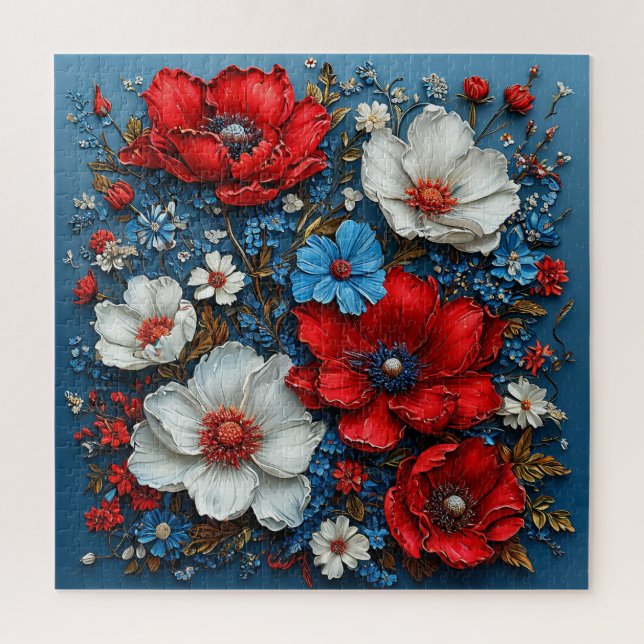 Puzzle 🌺 Art de fleur de pavot vibrant pour les amateurs (Vertical)