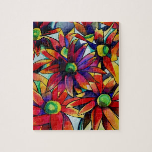 Puzzle art de fleurs sauvages multicolores Daisy Straw