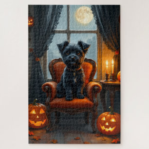 Puzzle Art de Halloween gothique victorien Biewer Terrier
