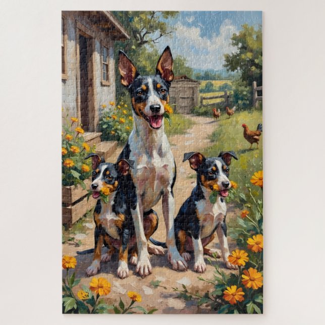 Puzzle Art de jardin de ferme Terrier Rat (Vertical)