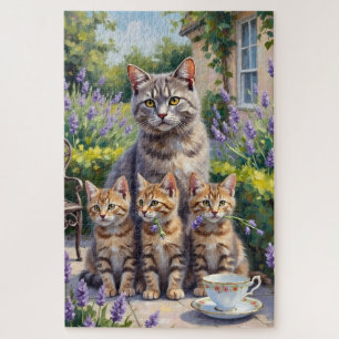 Puzzle Art de jardin lavande British Shorthair