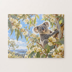 Puzzle Art de la floraison d'eucalyptus de koala Nature