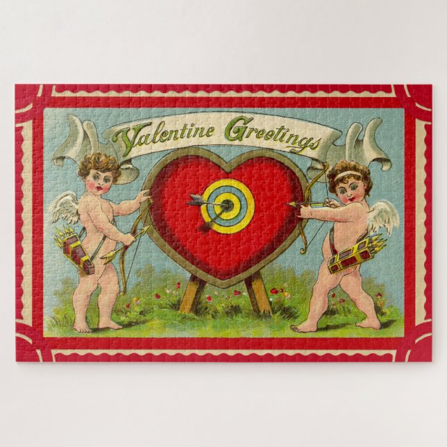 Puzzle Art de la Saint-Valentin vintage cupidon (Horizontal)