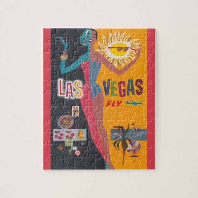Puzzle Art de l'affiche de voyage de jeu à Las Vegas vint (Vertical)