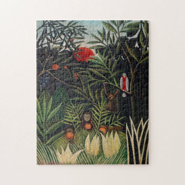 Puzzle Art de l'illustration des singes et des oiseaux de (Vertical)