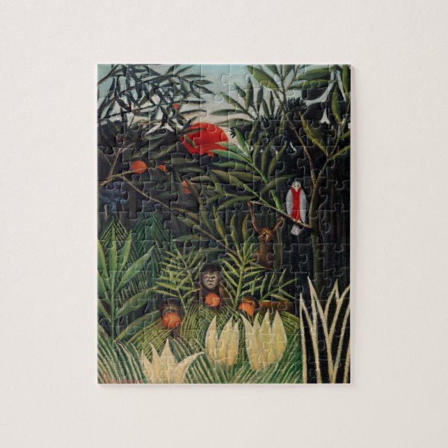 Puzzle Art de l'illustration des singes et des oiseaux de (Vertical)