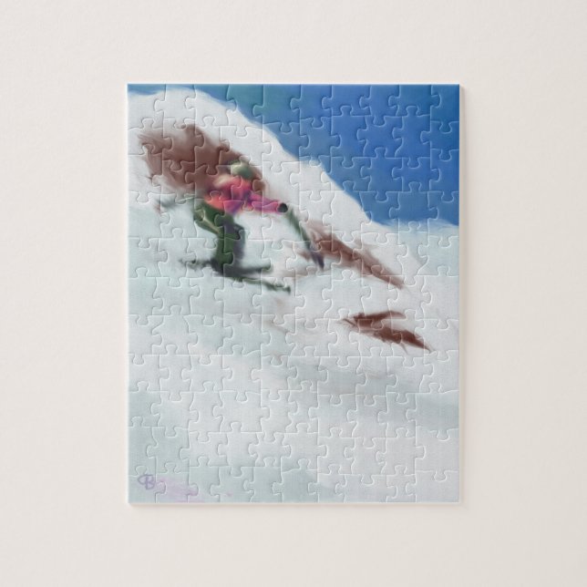 Puzzle Art de montagne de neige de ski (Vertical)