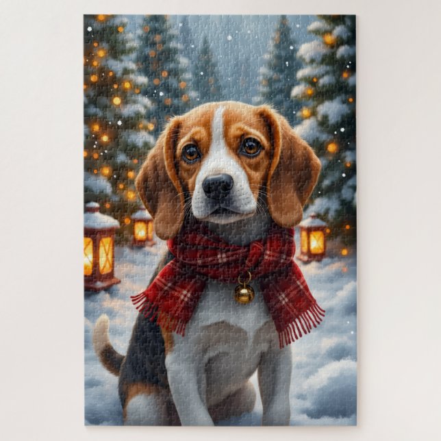 Puzzle Art de Noël Beagle (Vertical)