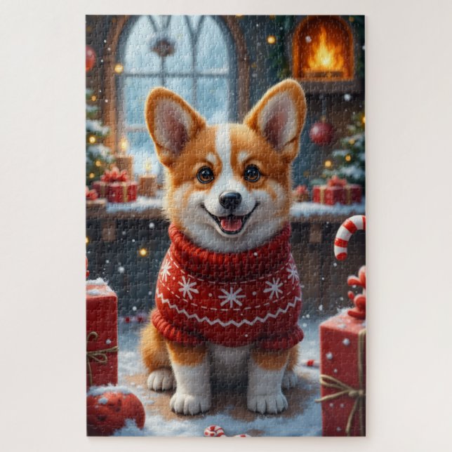 Puzzle Art de Noël Corgi (Vertical)