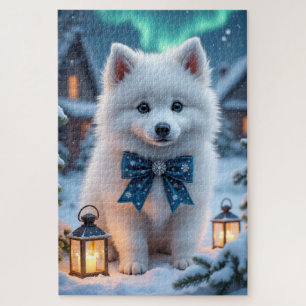 Puzzle Art de Noël de chien esquimau américain