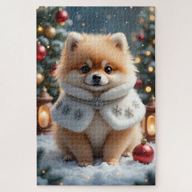 Puzzle Art de Noël de Poméranie (Vertical)