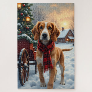 Puzzle Art de Noël du Foxhound américain anglais
