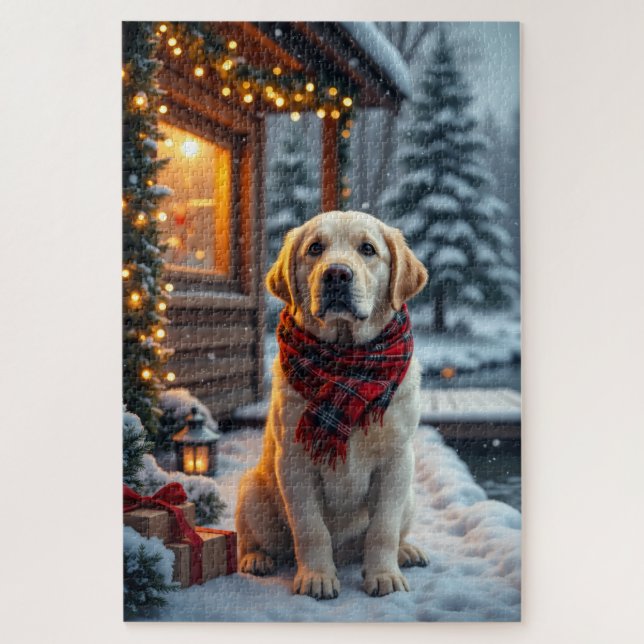 Puzzle Art de Noël du Retriever du Labrador (Vertical)