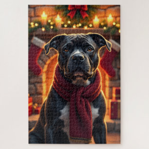 Puzzle Art de Noël du Staffordshire Terrier Américain