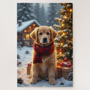 Puzzle Art de Noël Golden Retriever