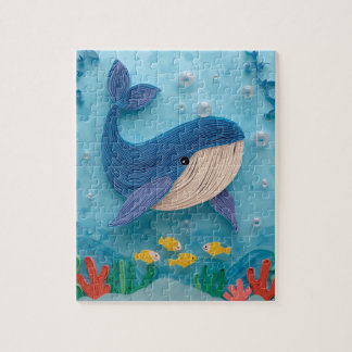 Puzzle Art de papier de baleineau doux
