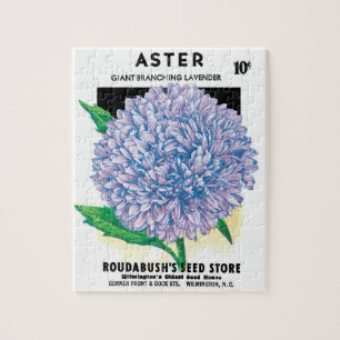 Puzzle Art de pochette de graines vintage, fleurs d'aster