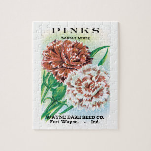 Puzzle Art de pochette de graines vintage, fleurs d'œille