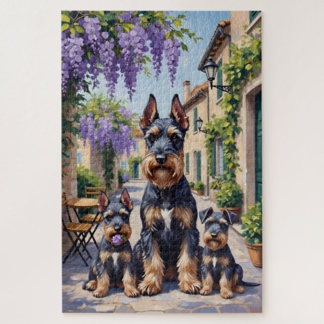 Puzzle Art de rue de Wisteria Schnauzer (Vertical)