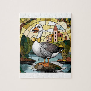Puzzle Art de verre coloré, Oie Ridicule Verre Coloré Cer