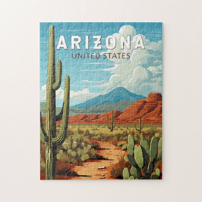 Puzzle Art de voyage vintage Arizona (Vertical)