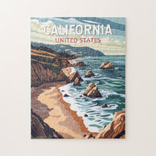 Puzzle Art de voyage vintage Californie