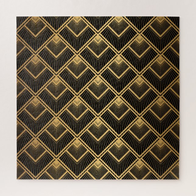 Puzzle Art Déco Black Gold : Géométrique (Vertical)