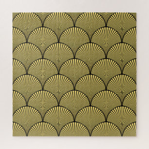 Puzzle Art déco japonais : Design d'or noir
