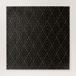 Puzzle Art Déco : papier peint géométrique vintage.