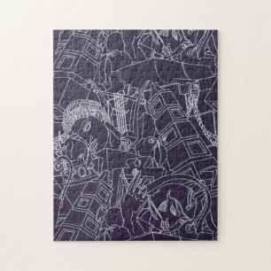 Puzzle Art Déco Romain SPQR Esthétique Violet Foncé Art
