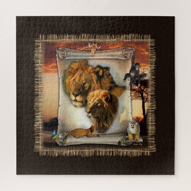 Puzzle Art des lions africains (Vertical)