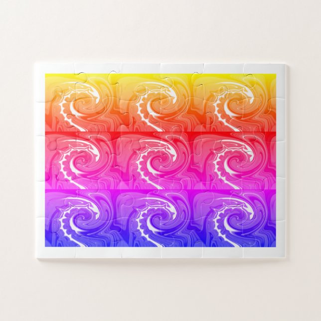 Puzzle Art des vagues arc-en-ciel (Horizontal)